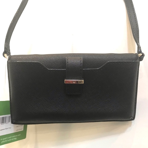 ♠️ Kate Spade Black Leather Crossbody iPhone Case (NWT!) - Picture 9 of 11
